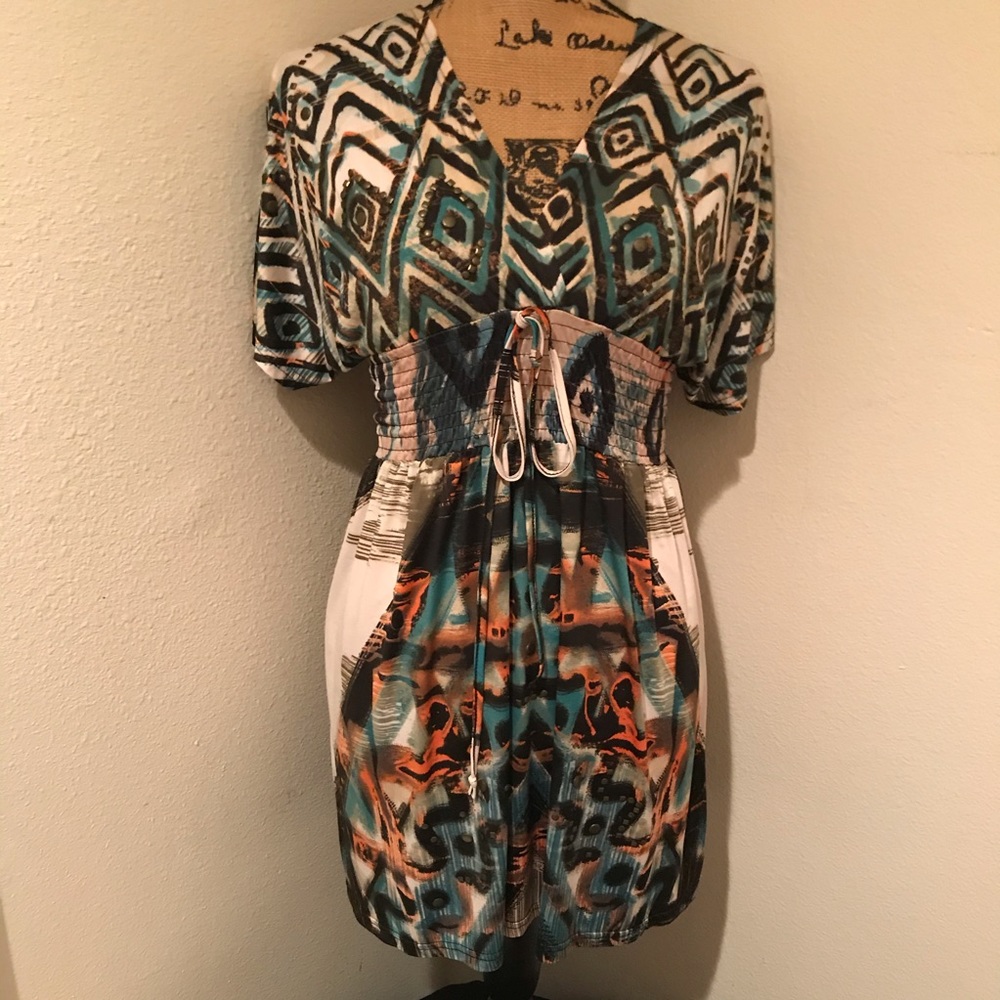 Urban Mangoz Short Sleeve Tunic Dress Top - Small
